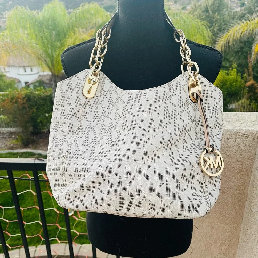 Fabulous ecru leather Michael Kors leather tote - Picture 2 of 14